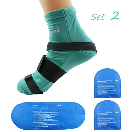 Cold Therapy Socks (w/Compression Strap) - Ice Pack Socks Man/Woman Cooling Socks Gel Ice Treatment for feet, Heels, Swelling, Arch Pain