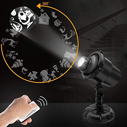 Christmas Projector Light with 360° Rotating Patterns-Bright LED Projection Light with Remote Control for Long Distance Projection-Waterproof for Indoors&Outdoors Ruxy Humy