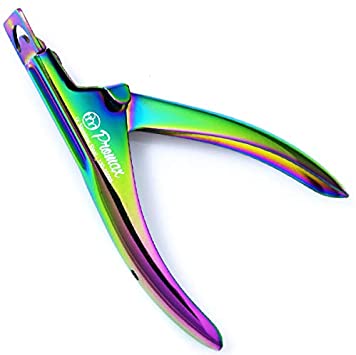 ProMax Acrylic Tip Cutters -Ergonomic Style False Nail Tip Clipper Cutters Trimmers Nail Tips Slicers Manicure & Pedicure Nail Art Tools Stainless Steel With very Attractive Colours (Titanium)-130-10005
