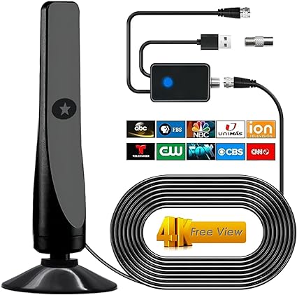 TV Antenna - Digital Antenna for TV -TV Antenna for Smart TV and All Older TV's -Signal Booster 16.4FT Coax HDTV Cable-Support 4K 1080p Antenna TV Digital HD Indoor