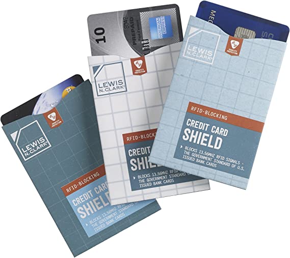 Lewis N Clark 1209 Luggage RFID Credit Card Shield, 3-Pack, White