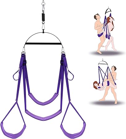 UTIMI Sex Swing Couple Sex Toys - 2 in 1 Sex Position Love Sling for Door and for Hanging on The Ceiling with Thick Sponge Cushion and Adjustable Straps Adult Sex Games Holds up to 650 lbs