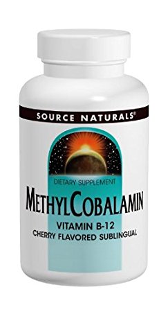 Source Naturals Methylcobalamin Vitamin B-12 5mg Cherry Flavored Sublingual, For Energy and Nerve Health, 120 Tablets