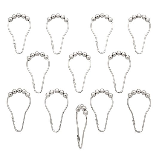 Made in USA - RollerRings, High Quality Shower Curtain Rings (Set of 12)