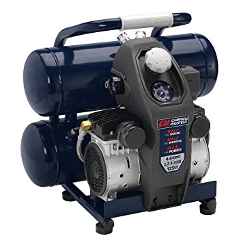 Quiet Air Compressor, Lightweight, 4.6 Gallon, Half the Noise and Weight, 4X Life, All the Power (Campbell Hausfeld DC040500)