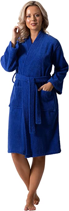 Luxurious Turkish Terry Kimono Collar Super-Soft Terry Absorbent Bathrobes for Women