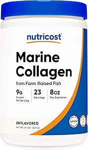 Nutricost Marine Collagen Powder Sustainably Sourced Fish (8 oz) - 23 Servings, 9 G Protein Per Serving, Non-GMO, GMP Compliant