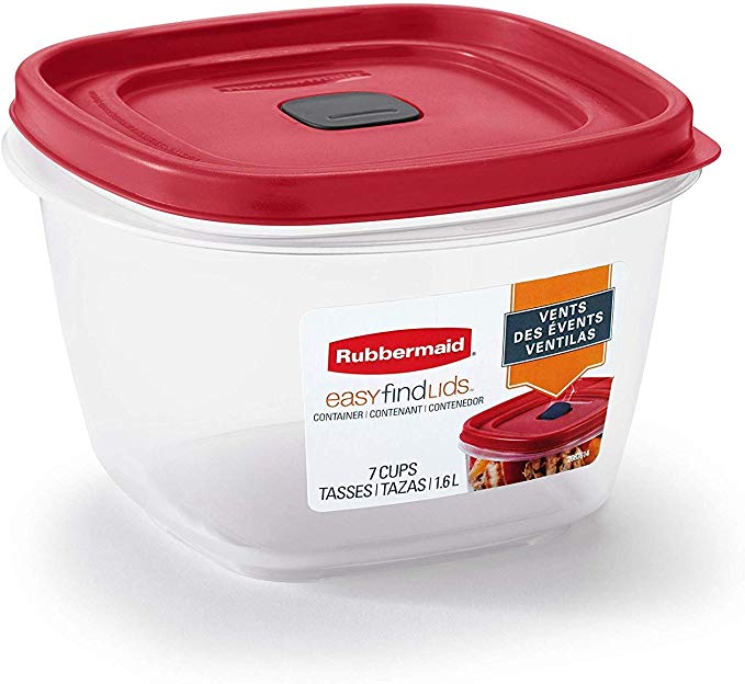 Rubbermaid 2030330 Easy Find Vented Lid Food Storage Containers, 7-Cup (3)