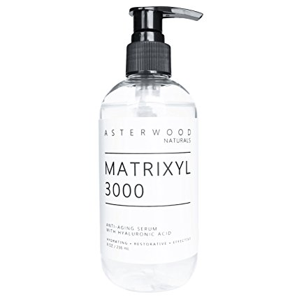 MATRIXYL 3000 8 oz Serum with Organic Hyaluronic Acid - Official Sederma Matrixyl 3000 - Anti Aging, Anti Wrinkle - Collagen Boost - ASTERWOOD NATURALS - Pump Bottle