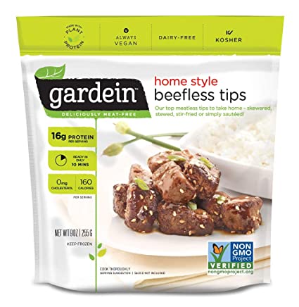 Gardein Plant-Based Protein Beefless Tips, Vegan, Frozen, 9 oz.