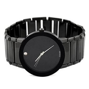 Mens Fashion Casual Popular Dress Stainless Steel All Black Wrist Watch