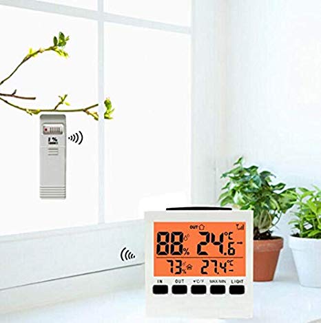 Indoor Outdoor Thermometer, Wireless Weather Channel Thermometer, Professional Weather Station with Temperature Humidity, Digital Hygrometer with Waterproof Outside Thermometer