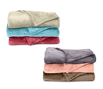 Valerie Collection Ultra Velvet Plush All-Season Super Soft Fleece Blanket. Use as a Lightweight Warm Bed Blanket Year Round. By Home Fashion Designs. (Twin, Eucalyptus)