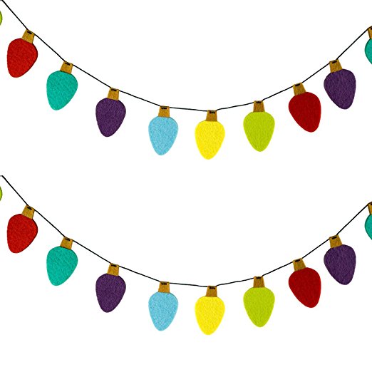 Christmas Festive Lights Garland 120" L — Vibrant Colors — Brightens up Your Festive Holiday Season — Accents Your Christmas Decorations