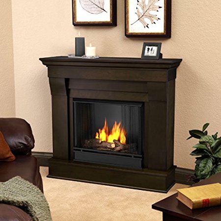 Real Flame Chateau Ventless Gel Fireplace in Dark Walnut Finish