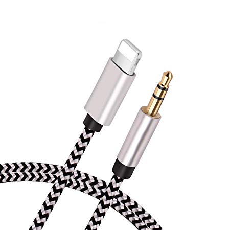 (Apple MFi Certified) Car Aux Cord for iPhone Xs Max, 3.5mm Stereo Audio Car Aux & Home Stereo Cable, 3.3ft / 1M Male 3.5mm Auxiliary Audio Stereo Cord for iPhone X/XR/XS/XS Max/8/7 6, Support iOS 12