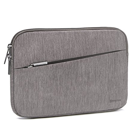 7.9- 8.9 inch Tablet Sleeve, Evecase Water Repellent Shockproof Portable Carrying Sleeve Protective Case Bag with Accessory Pocket for Apple Samsung Huawei Asus and More - Warm Gray