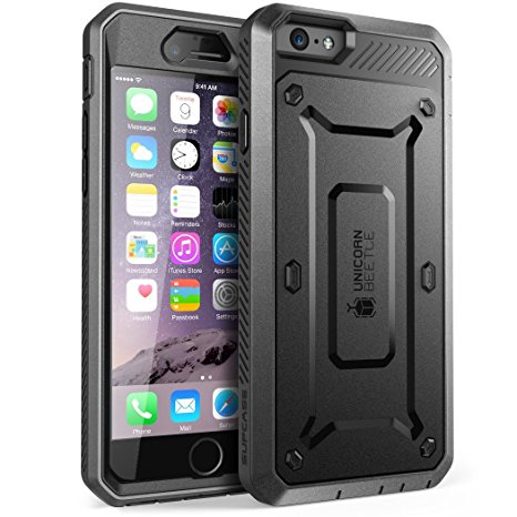 iPhone 6 Plus Case, SUPCASE Belt Clip Holster Apple iPhone 6 Plus Case 5.5 inch display  [Unicorn Beetle PRO] Cover w/ Screen Protector (Black/Black),Bumper