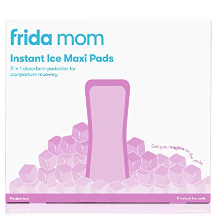 FridaBaby Mom 2-In-1 Postpartum Absorbent Perineal Ice Maxi Pads Instant Cold Therapy packs and Absorbent Maternity Pad In One Ready-To-Use Padsicle for After Birth