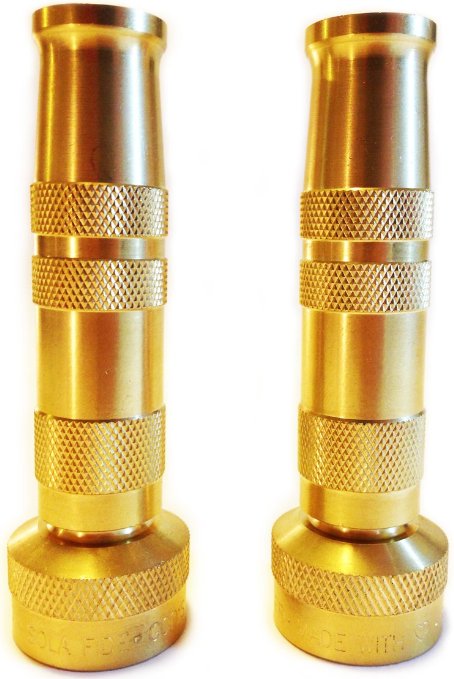 High Pressure Lead-Free Brass 2 Hose Nozzles with 6 Hose Washers, 4 O-Rings and Secret Gardening Method eBook