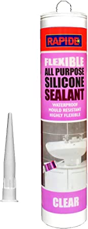 Rapide | All-Purpose Flexible Silicone Sealant Cartridge | Waterproof Mould Proof | 280ML (Clear)