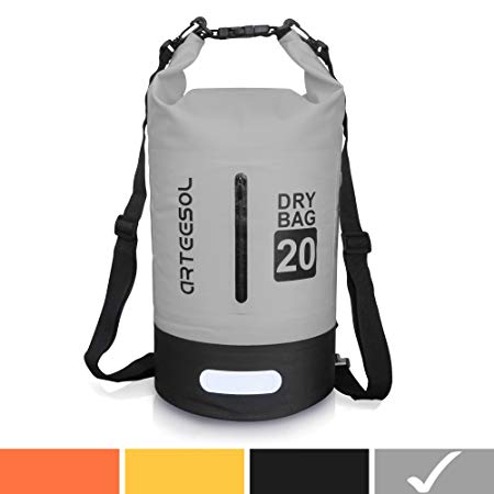 arteesol Waterproof Bag 5L/10L/20L/30L Dry Bag Rucksack with Double Shoulder Strap Backpack for Swimming Kayaking Boating Fishing Traveling Cycling Beach