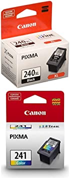 Canon PG-240XL Black Ink Cartridge, Compatible to MG3620, MG3520, MG4220,MG3220 and MG2220 AND Canon CL-241 Color Ink Cartridge