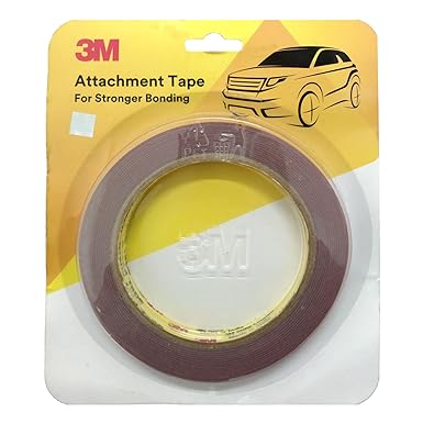 3M Attachment Tape for Stronger Bonding, Interior & Exterior Use in Automotive Areas with Double Side Acrylic Foam Tape, Superior Adhesive, Versatile Use & Easy to Use (12mmX4m, Grey, Pack of 2)