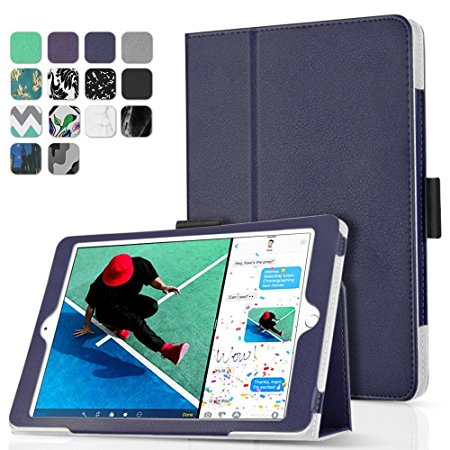 TNP New iPad 9.7 Inch 2018 2017 Case / iPad Air 1 Case - Corner Protection Premium PU Leather Folio Smart Cover w/ Auto Sleep / Wake for iPad 9.7 In 2018 2017 Release, iPad Air 1 (Dark Blue)