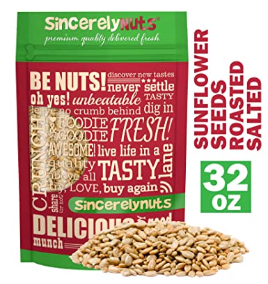 Sincerely Nuts Sunflower Seeds Roasted and Salted (No Shell) (2 LB)- Gluten-Free Food, Vegan, and Kosher Certified Snack-Nutritious and Satisfying-Crunchy and Ready to Eat-Freshness Guaranteed