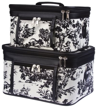 2-Piece Set CountrySide White Print Cosmetic Cases