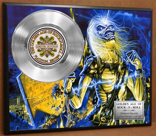 Iron Maiden Limited Edition Platinum Record Poster Art Music Memorabilia Display