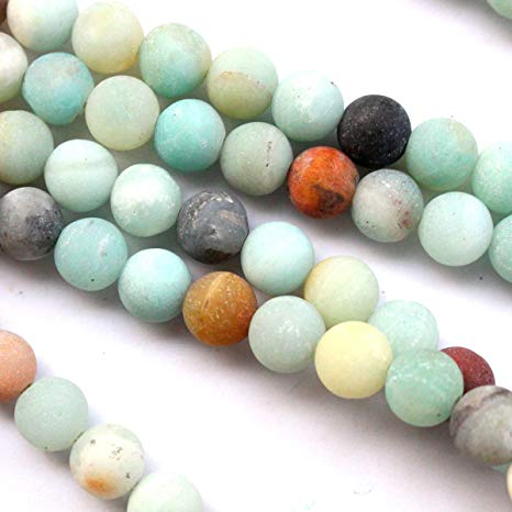 Tacool Natural Unpolished Frosted Amazonite Round 8mm Gemstone Jewelry Making Beads Findinds Supplies