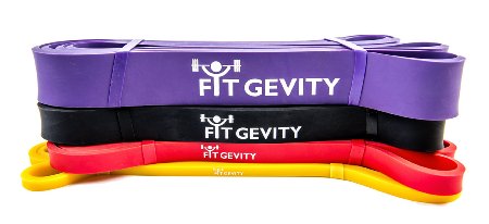 Resistance Bands by fitGevity - Heavy Duty 41 Inch Loop Band, Fitness Bands - For Pull Ups, Yoga, Pilates, Weight Training, Stretching, Crossfit Training - Best Home Gym Equipment, Lifetime Warranty