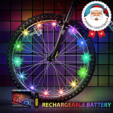 Bodyguard Newest 2019 Bike Wheel Lights Auto Discolorate, Keep Safe and More Attractive (1 Pack)