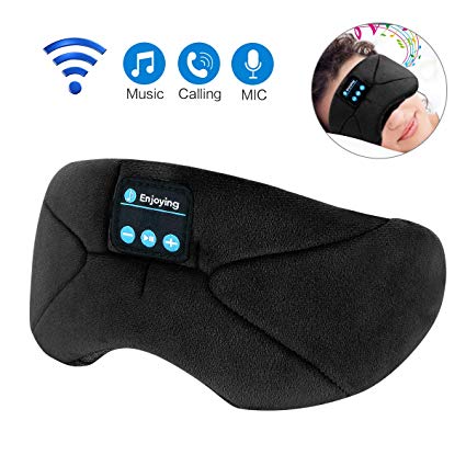 Bluetooth Sleep Eye Mask Wireless Headphone, ProCIV Bluetooth Sleeping Eye Mask Updated Version Music Travel 4.2 Bluetooth Headsets Eye Cover Handfree with Microphone and Speaker for Men,Women, Girls