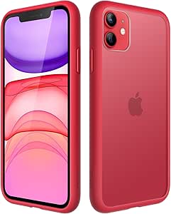 JETech Matte Case for iPhone 11 6.1-Inch, Shockproof Military Grade Drop Protection, Frosted Translucent Back Phone Cover, Anti-Fingerprint (Red)