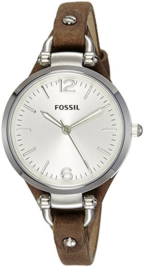 Fossil Women's ES3060 Georgia Three Hand Tan Leather Strap Watch