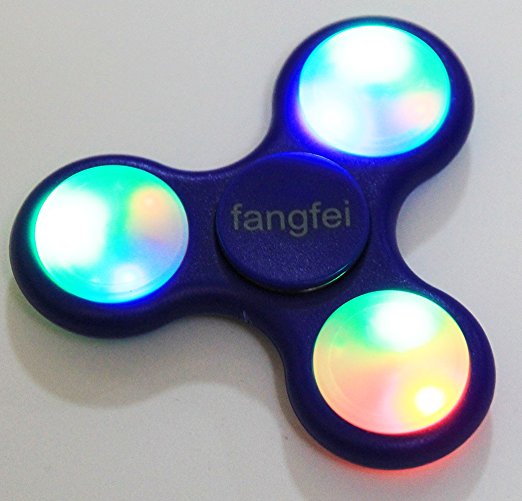 LED Light Fidget Spinner with Switch Plastic EDC Hand Spinner For Autism and ADHD Relief Focus Anxiety Stress Toys Gift