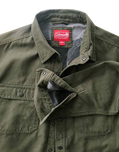 Coleman Fleece Lined Washed Canvas Shirt Jackets for Men