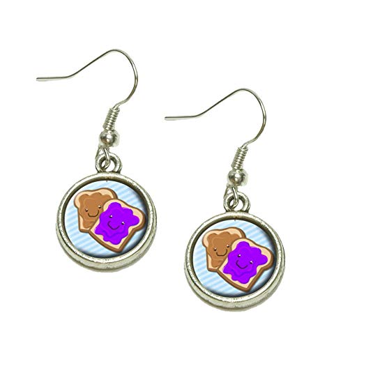 Peanut Butter and Jelly Dangling Drop Charm Earrings