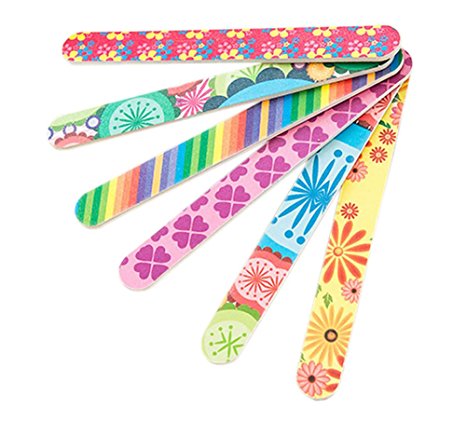 10 PCS Colorful Printing Style Professional Double Sided Nail Files Emery Board Grit Gel Cosmetic Manicure Pedicure