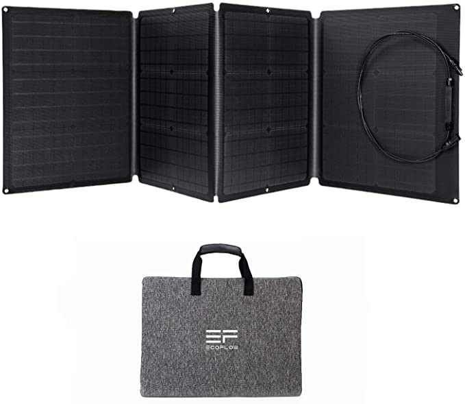 EF ECOFLOW 110W Portable Solar Panel for EFDELTA, Foldable Solar Charger Chainable for EFDELTA Power Station Waterproof IP67 for Outdoor Camping RV