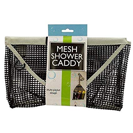 Hanging Black Mesh Shower Caddy – 12.75” x 20.5” - Foldable Portable - Keep Your Shower and Bath Items Organized