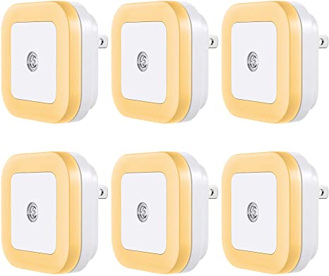 Vont LED Night Light Plug-in [6 Pack] Smart Dusk to Dawn Sensor, Automatic Night Lights, Suitable for Bedroom, Bathroom, Toilet, Stairs, Kitchen, Hallway, Kids, Adults, Compact Nightlight, Warm White