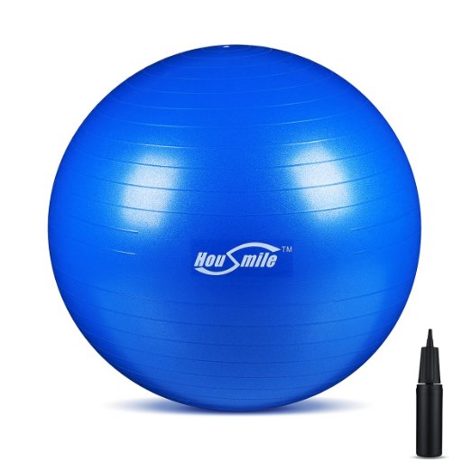Housmile Professional Grade Exercise Balance Yoga Ball Perfect Ball Chair For Home or Office Purple 55cm
