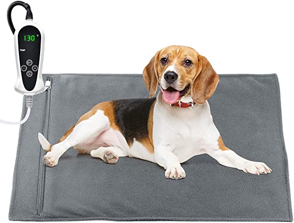 RIOGOO Pet Heating Pad, Upgraded Electric Dog Cat Heating Pad Indoor Waterproof, Auto Power Off