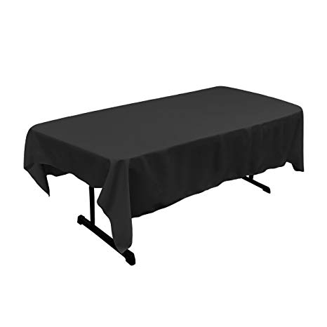 LA Linen Polyester Poplin Rectangular Tablecloth 60 x 84 Black