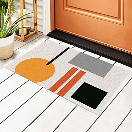 CUKENG Indoor Outdoor Welcome Mat Doormat, Non Slip Entrance Rug, Outdoor Doormat with Durable Heavy-Duty PVC Backing, 23.6" x 15.7”