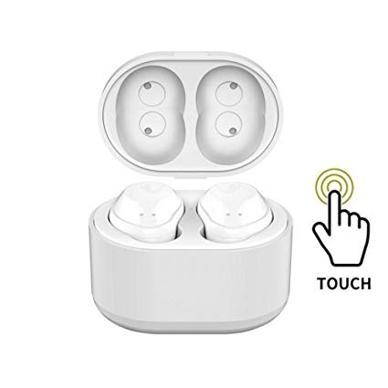 Bluetooth Earbuds Truly Wireless Headphones Mini TWS Earphone With Charging box Twins Waterproof Touch In Ear Earpieces Noise Cancelling Headset With Mic For Android Apple iPhone Samsung Phone (White)
